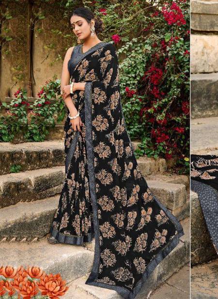 Black Colour Mintorsi Kadambari Latest Fancy Regular Wear Designer Printed Saree Collection 26504